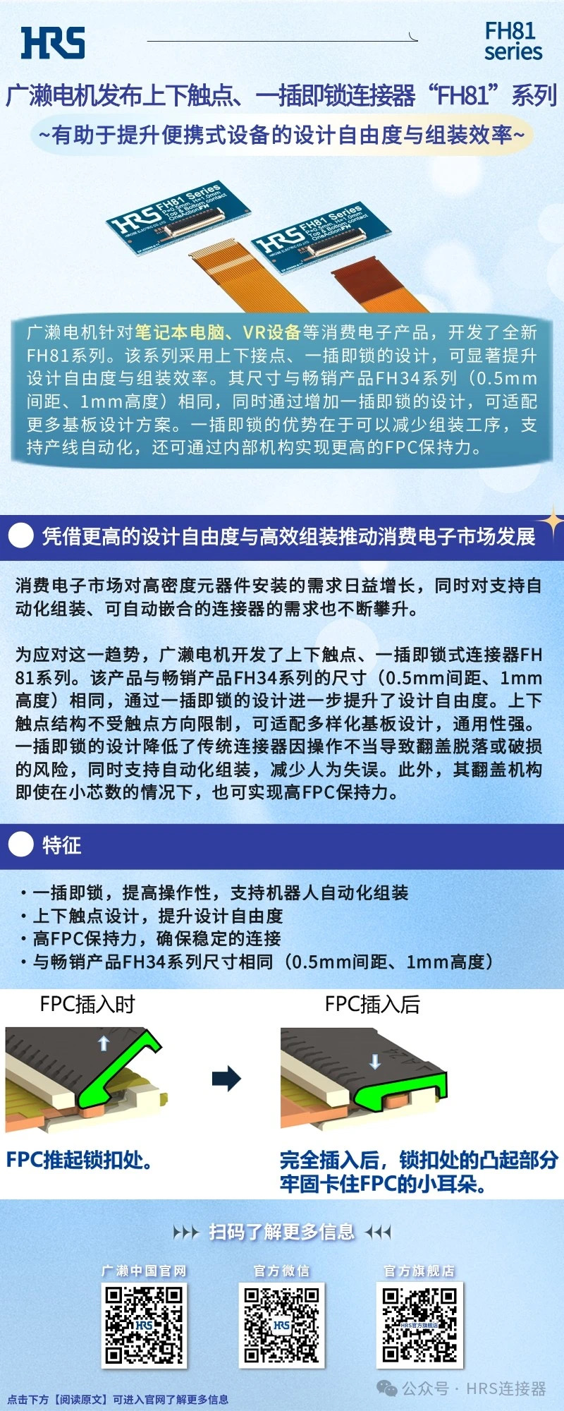 【新品發(fā)布】廣瀨電機發(fā)布上下觸點、一插即鎖連接器“FH81”系列